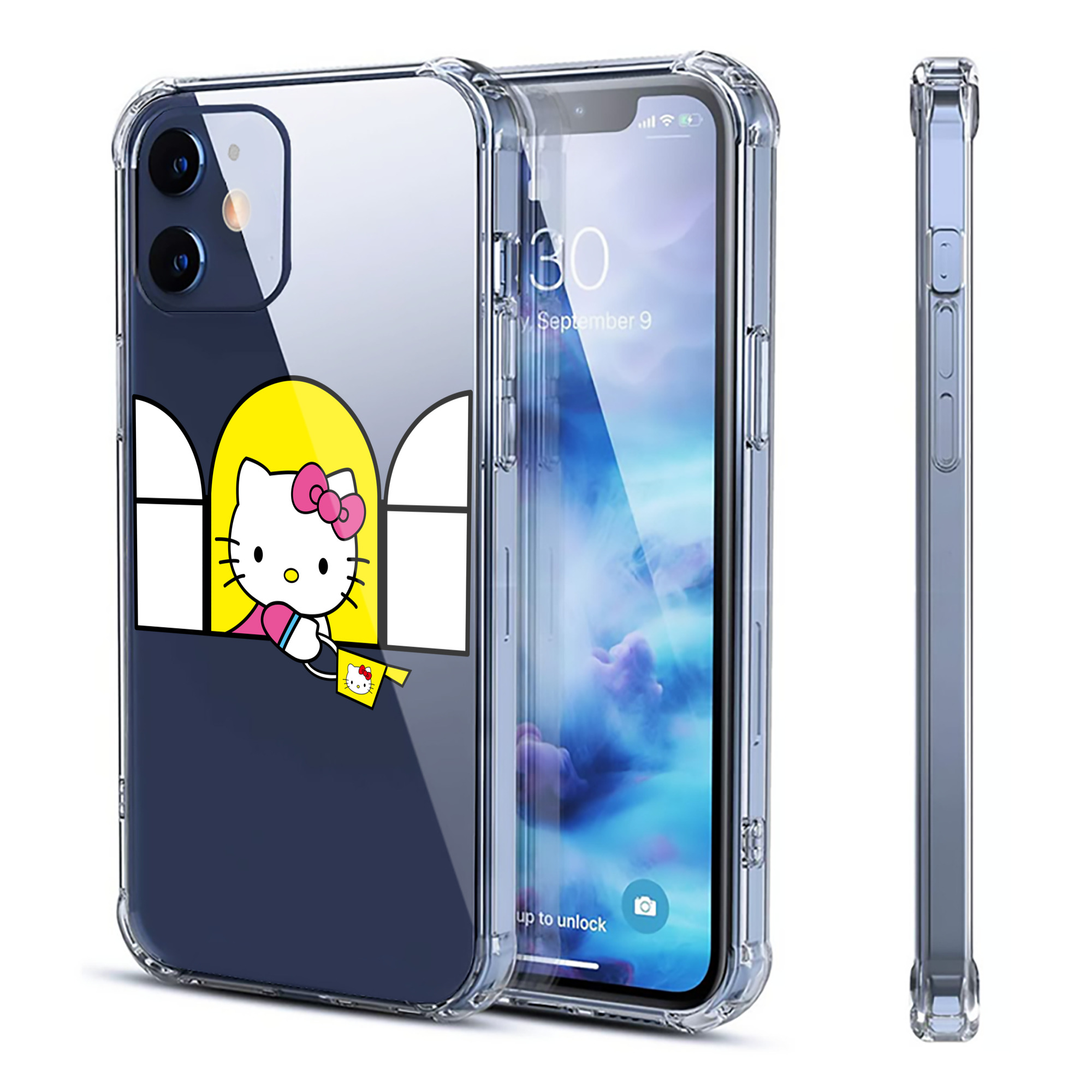 （画像用） Hello Kitty ハローキティ 【iPhone 12シリーズ対応】透明スマホケース（クリアソフトケース）